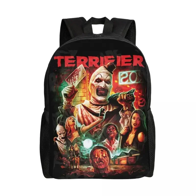 Sac à dos de voyage de film d'horreur Terrifier pour hommes et femmes, cartable d'ordinateur d'école, sac à dos d'étudiant d'université de clown d'Halloween, sacs, MN8