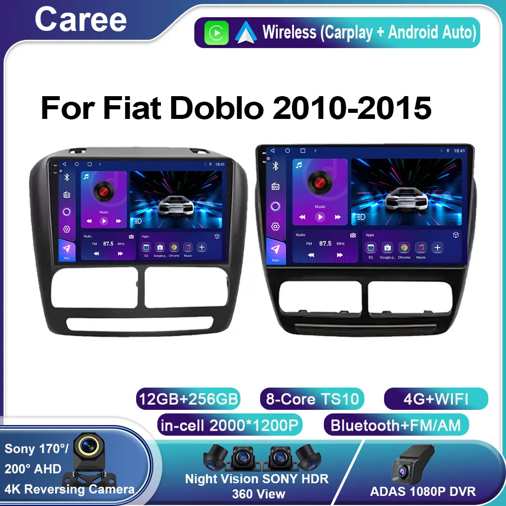 

Android 15 For Fiat Doblo 2010-2015 For OPEL COMBO TOUR 2011 - 2018 Car Radio Stereo Carplay Android Auto 5G Wifi BT NO 2 Din