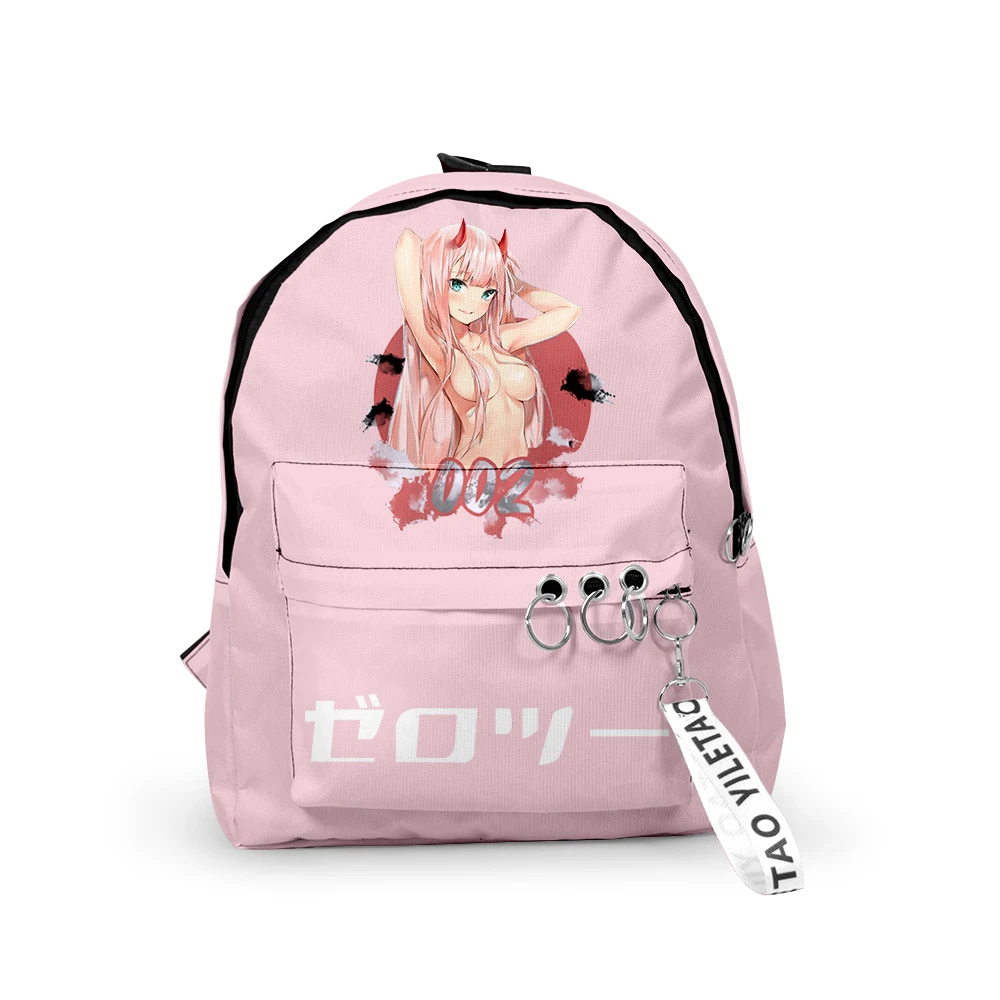 Popular Darling In The Franxx Backpacks Boys/Girls pupil School Bags 3D Print Keychains Oxford Waterproof Cute Small Backpacks