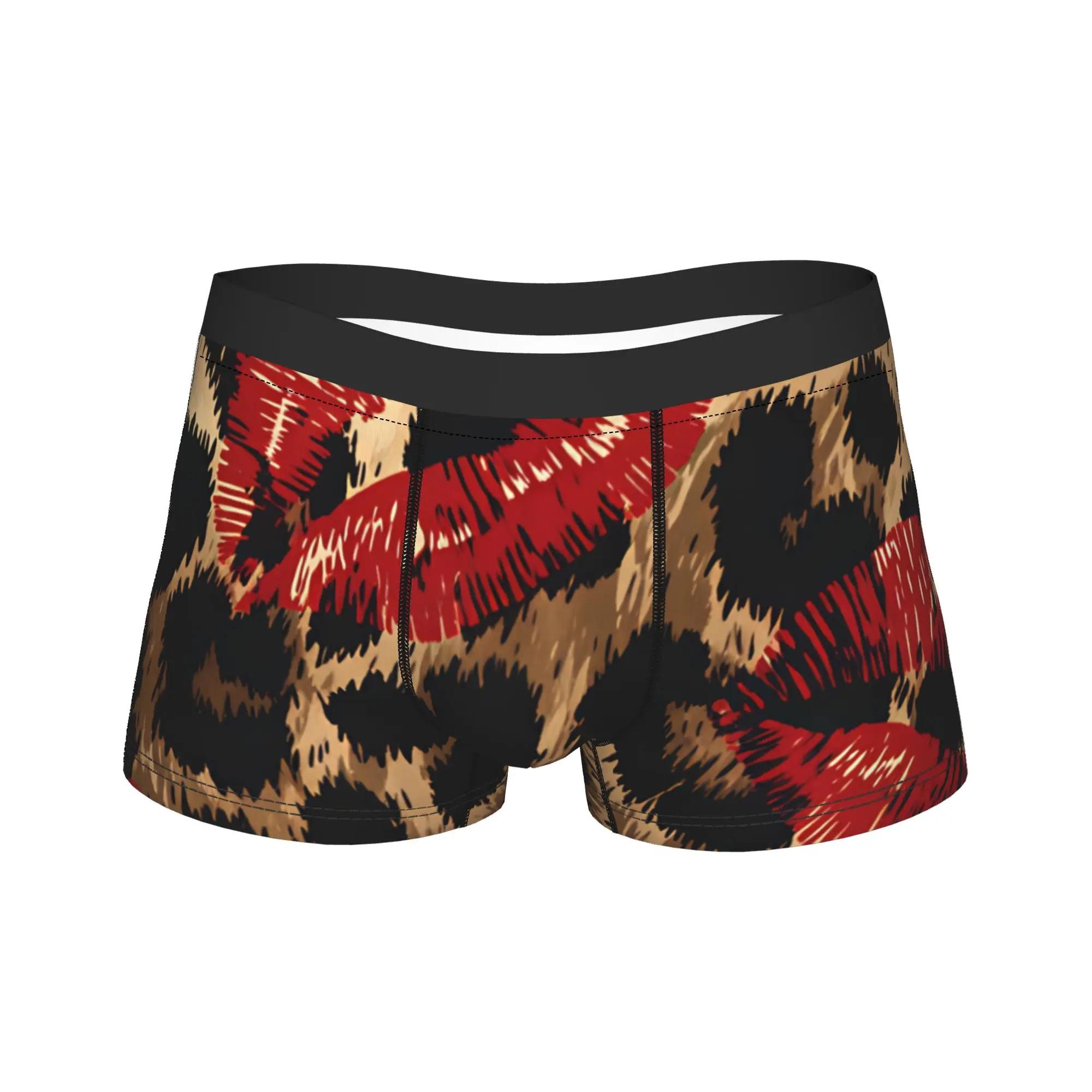 

Heart Lips Flamingo Love Trunk Pouch Underwear High Quality Printed Shorts Briefs Funny Man Panties Plus Size