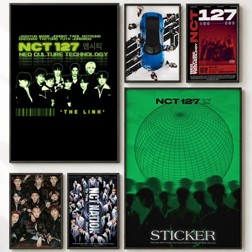 Kpop Boy Group NCT 127 Poster HD poster wall art self-stick no-residue for home cafe office great gift