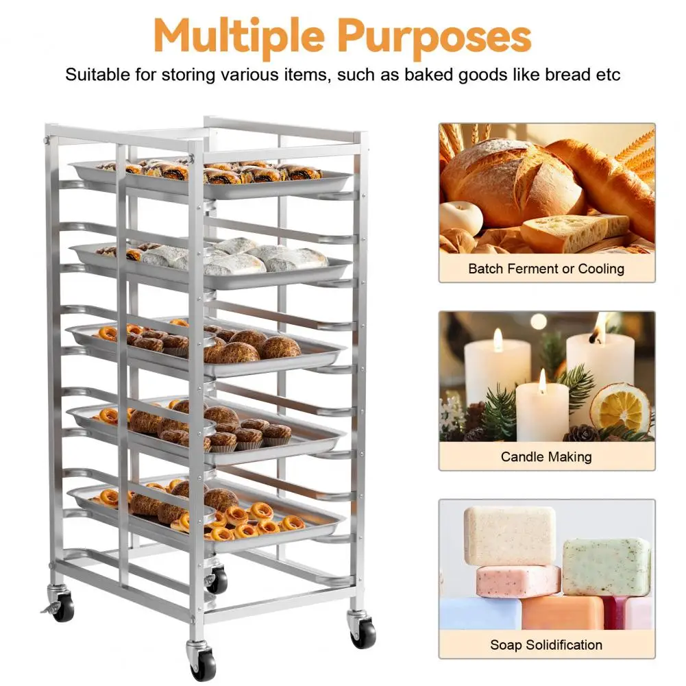 Stainless Steel Bakery Rack with Wheels and Casters
