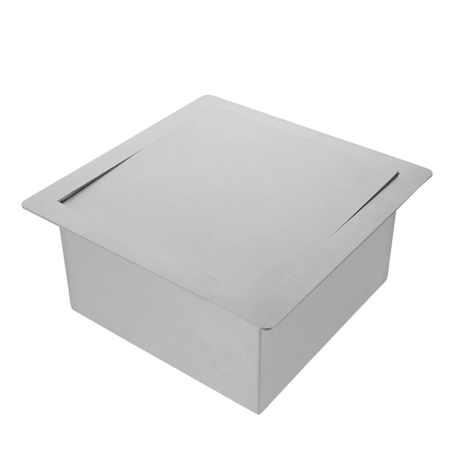 

Recessed Stainless Steel Countertop Trash Can Lid Embedded Swing Flap Cover Kitchen Office Bathroom Waste Recessed Trash Cover