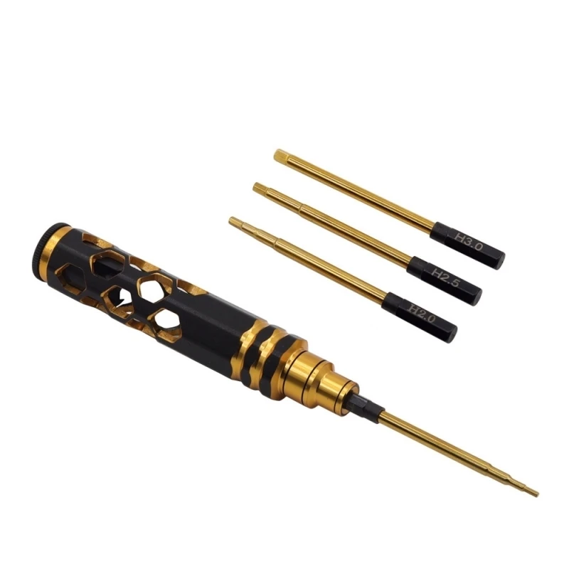 RC Hex Driver Set 4-in-1 Hex Allen Screwdriver Kit 1.5mm 2.0mm 2.5mm 3.0mm RC Hexagon Wrench Repair Tools for FPV Drone