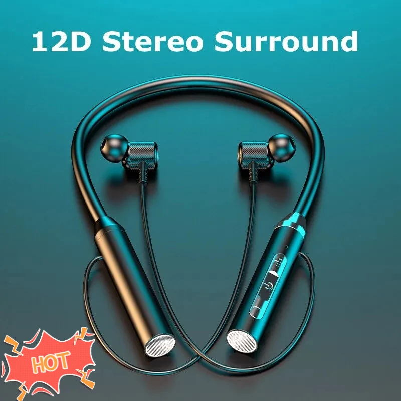 

Bluetooth Earphones Wireless 5.0 Neck-hanging TWS Earphones Silicone Hifi 9D Stereo Sports Headset Waterproof Magnetic Earbuds