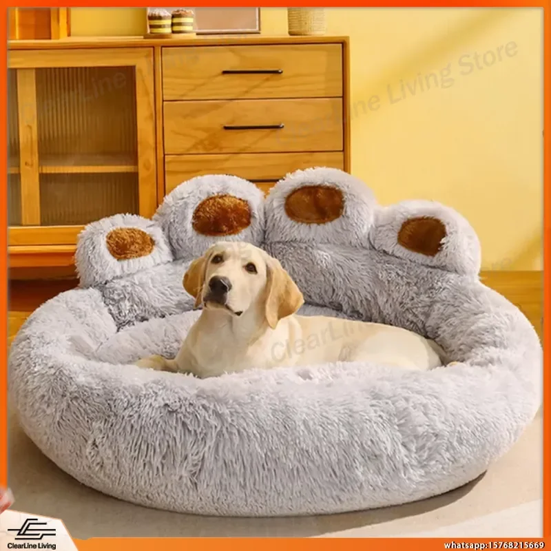 

Fluffy Winter Warm Dog Bed for Large Small Pets Puppy Cat Basket Kennel Mat Cozy Sleeping Blanket Pet Accessories Home Use