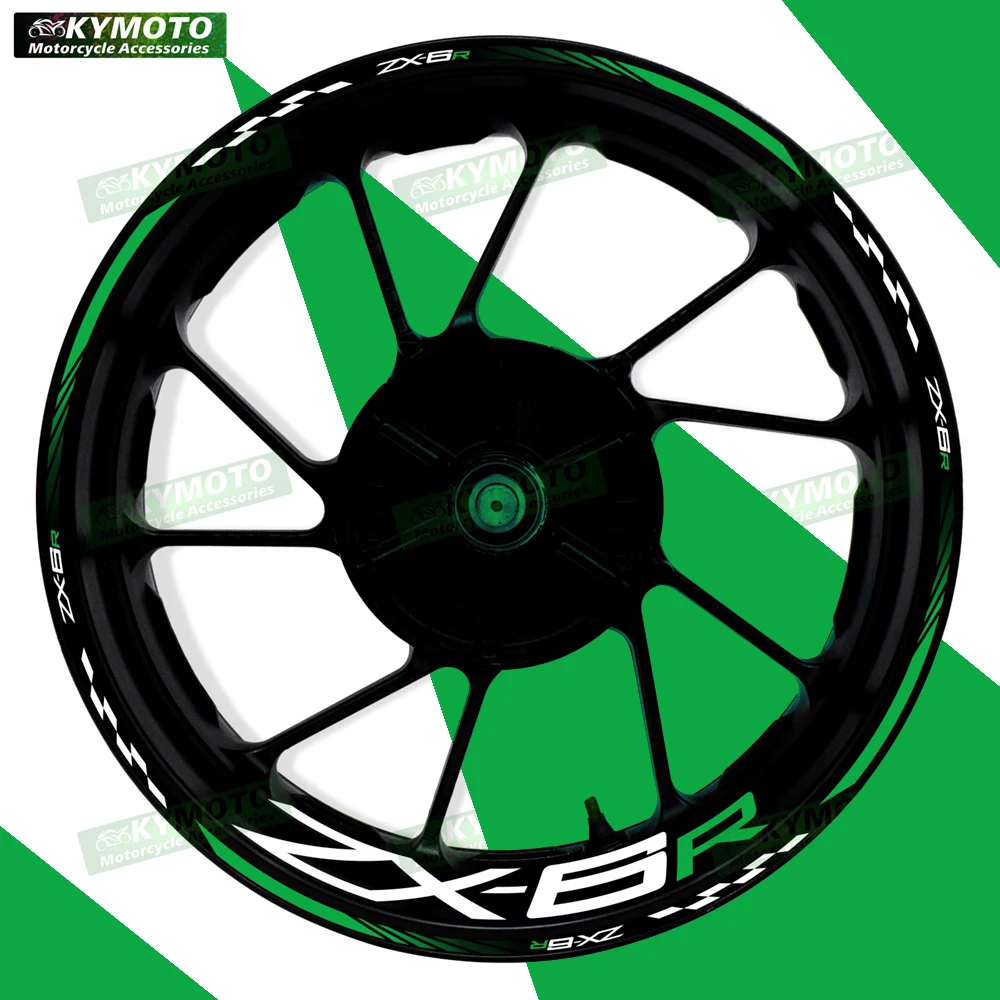 

Аксессуары для мотоциклов ZX-6R ZX6R, 17-дюймовые наклейки на ступицу переднего и заднего колеса, обтекатель, модифицированная светоотражающая наклейка, украшение