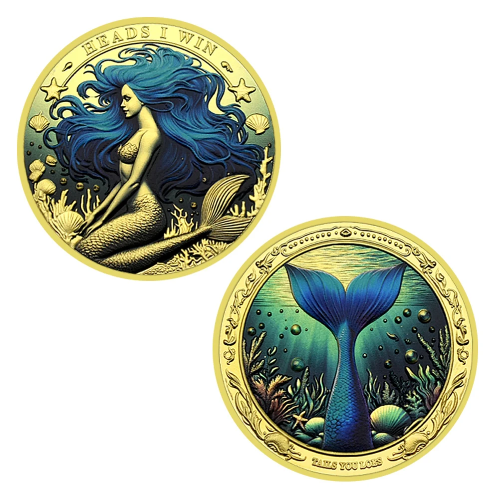 2024 New Exquisite Mermaid Decision Coin Head You Win, Tail You Lose Metal Crafts Challenge Coin Collection Commemorative Gift - Image 3