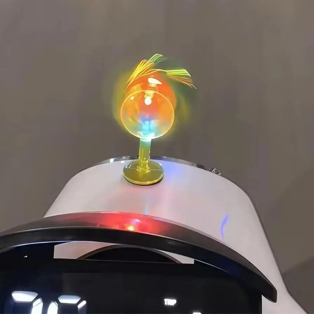 Wind-Powered Motorcycle Handlebar Windmill Colorful Car Decoration Rotating Self-Adhesive Toy Car Roof Decoration