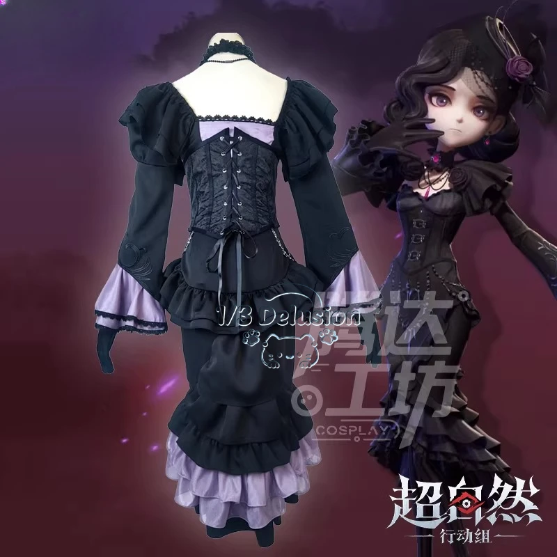 

Supernatural Squad Vivian Cosplay Costumes Black Moon Elegy Dress black silk Halloween Anime Party Role Play 1/3 Delusion