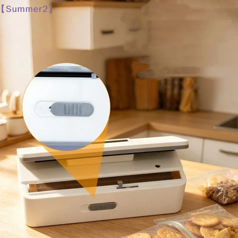 【Xia2】Mini 2-in-1 Bag Sealer and Cutter Rechargeable Bag Heat Seal Magnet Bag Resealer Machine For Plastic Bags Snack Bags{S}