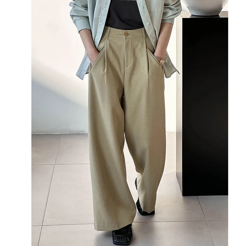 2024 pantaloni lunghi primaverili da donna pantaloni a vita alta da donna pantaloni Casual femminili