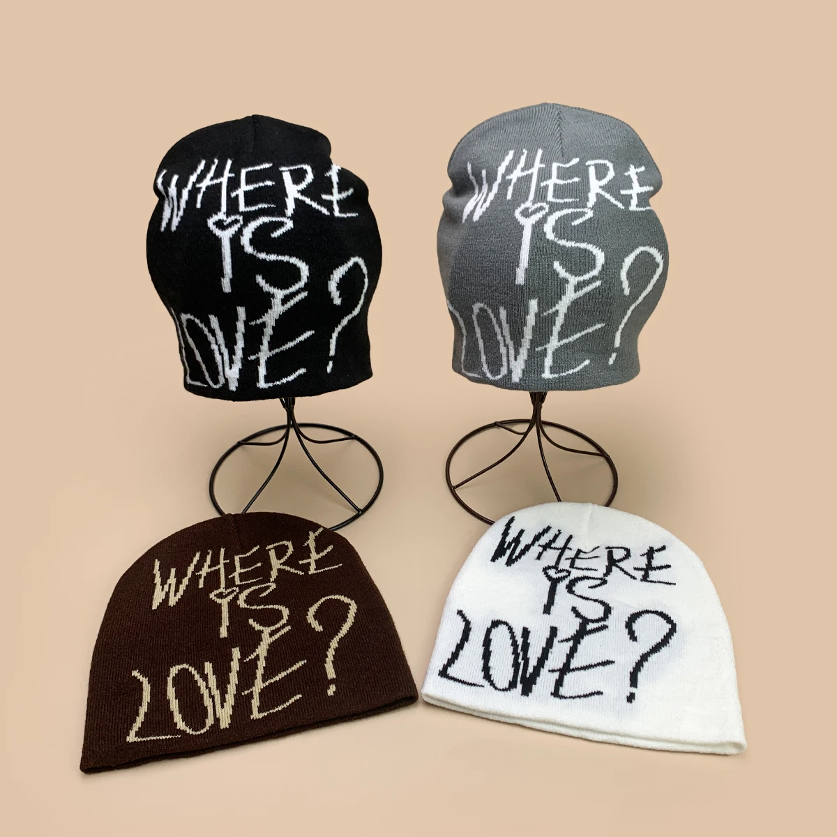 

Korean Niche Jacquard Letters Knitted Hats New Men Women Casual Warm Personal Fashion Outdoor Simple Versatile Couple Beanies