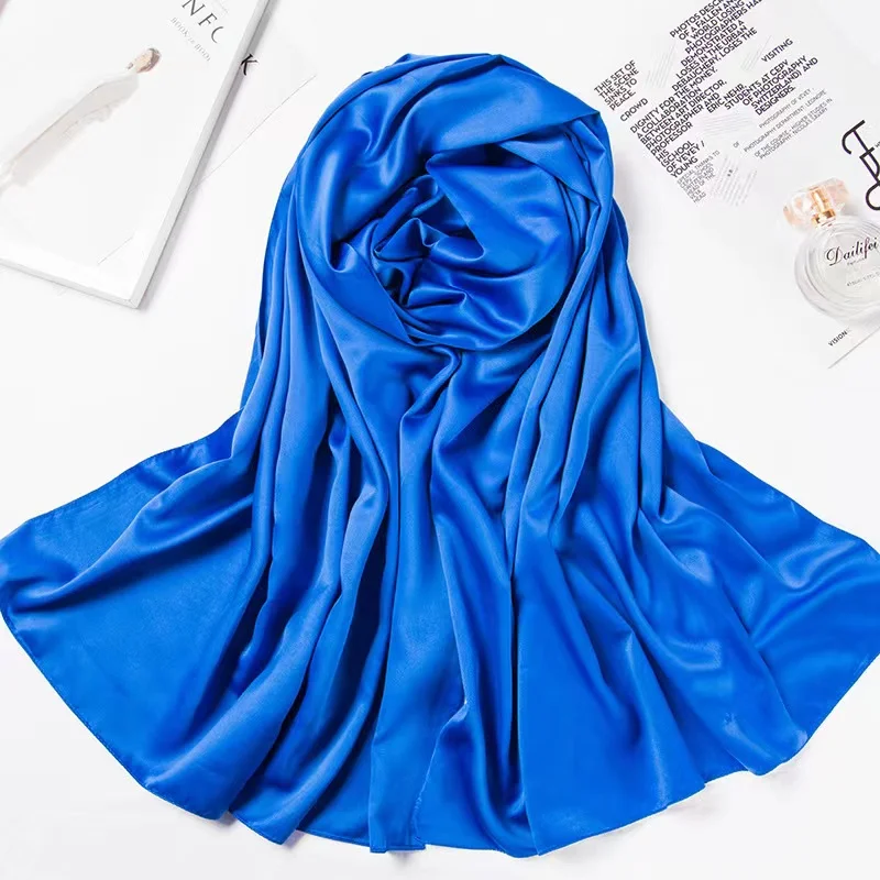 Cross Border Monochrome Scarf 110*110cm Matte Ding Large Square Malay Leisure Headdress Plain Color Shawl