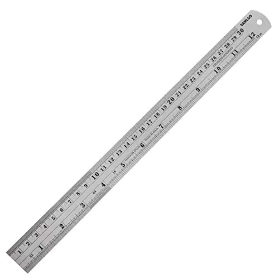 

Stainless Steel 12 Inch Ruler Kit for Workshop Use: Silver, Corrosion-Resistant, Dual-Scale with Conversion Table and Precision