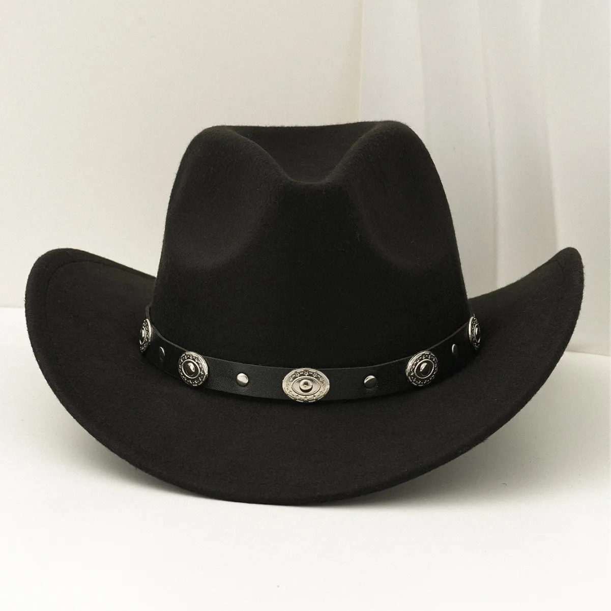 

HongLuan Black Bohemian Felt Cowboy Hats Women & Western Vintage Cowboy Hat Woman for Cowgirl, Cowboy Accessories for Man