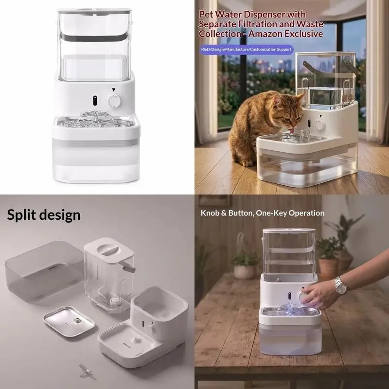 The most popular smart pet water dispenser with a cleaning and dirt separation sensor automatically feeds water to dogs and