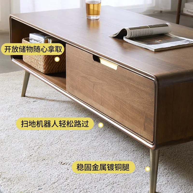 All-solid wood coffee table Home coffee table Modern simple small-sized tea table environmental protection log tea table