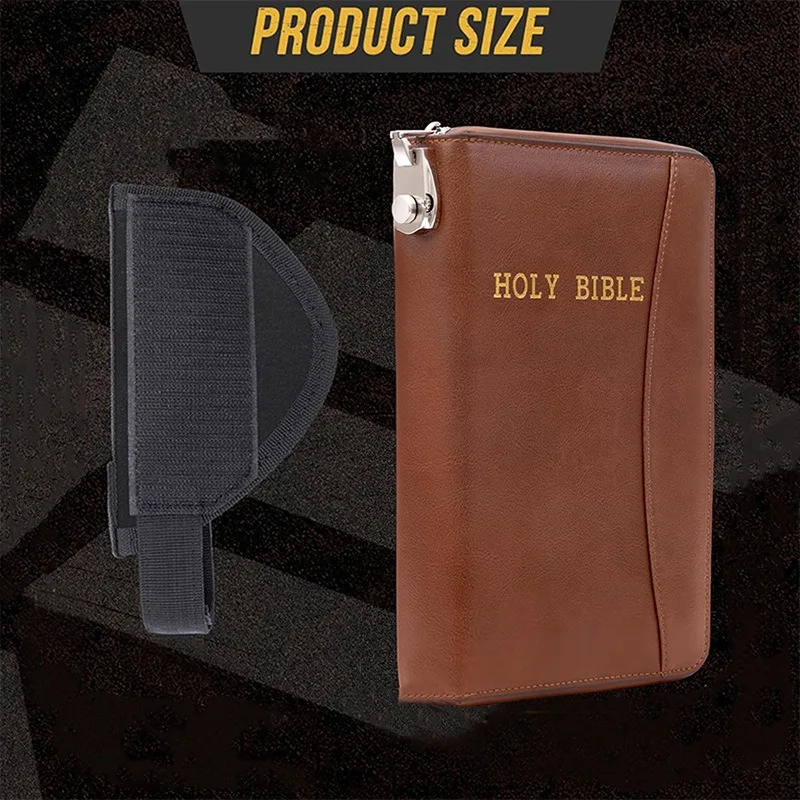 Leather Gun Holster in Notebook Design, Tactical Storage Bag for Outdoor Activities, Shockproof pistol Bag for Vehicle