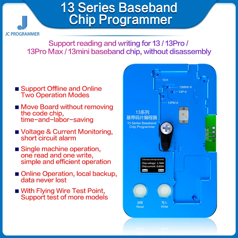 

JC программатор чипов EEPROM Baseband для iPhone X-12Pro Max 13/13Pro/13Pro Max/13 Мини-читение/запись IC чип инструменты для ремонта данных