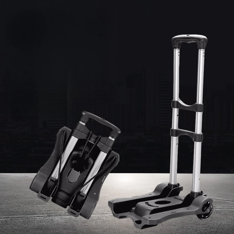 Hand-pulled trolley, portable outdoor pickup trolley, folding household luggage handling trolley