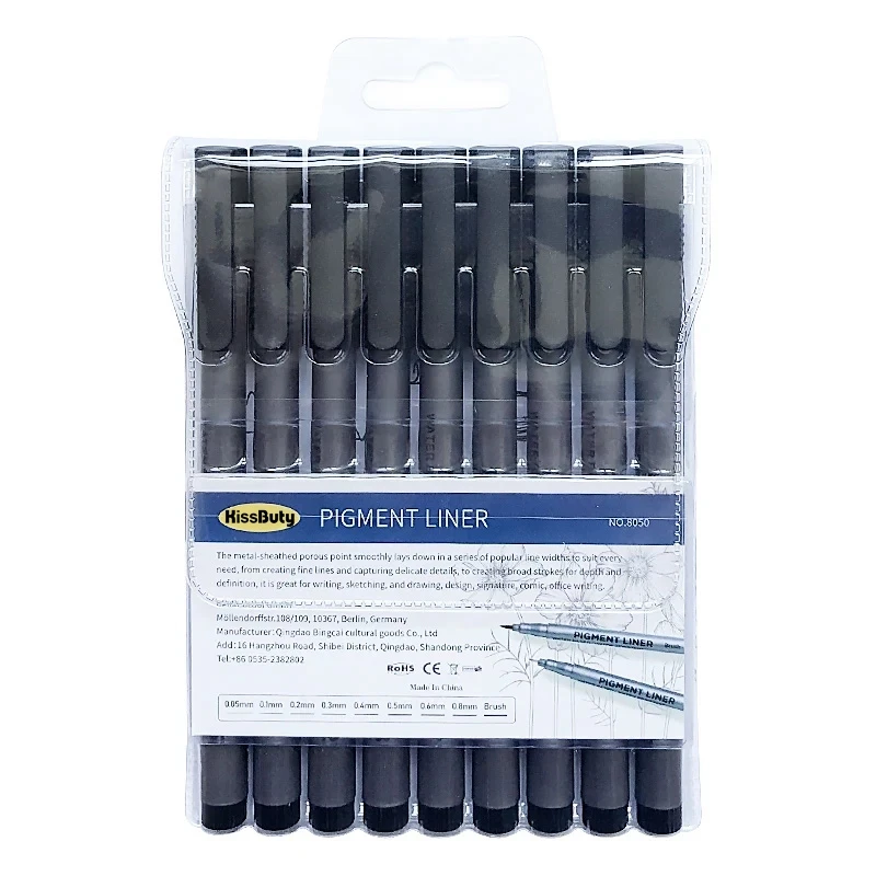 Imagem -02 - Conjunto Profissão Pigmento Forro Micron Tinta Arte Marcador Caneta para Esboço Desenho Quadrinhos Micron Forro Escova Gancho Linha Canetas Suprimentos Peças