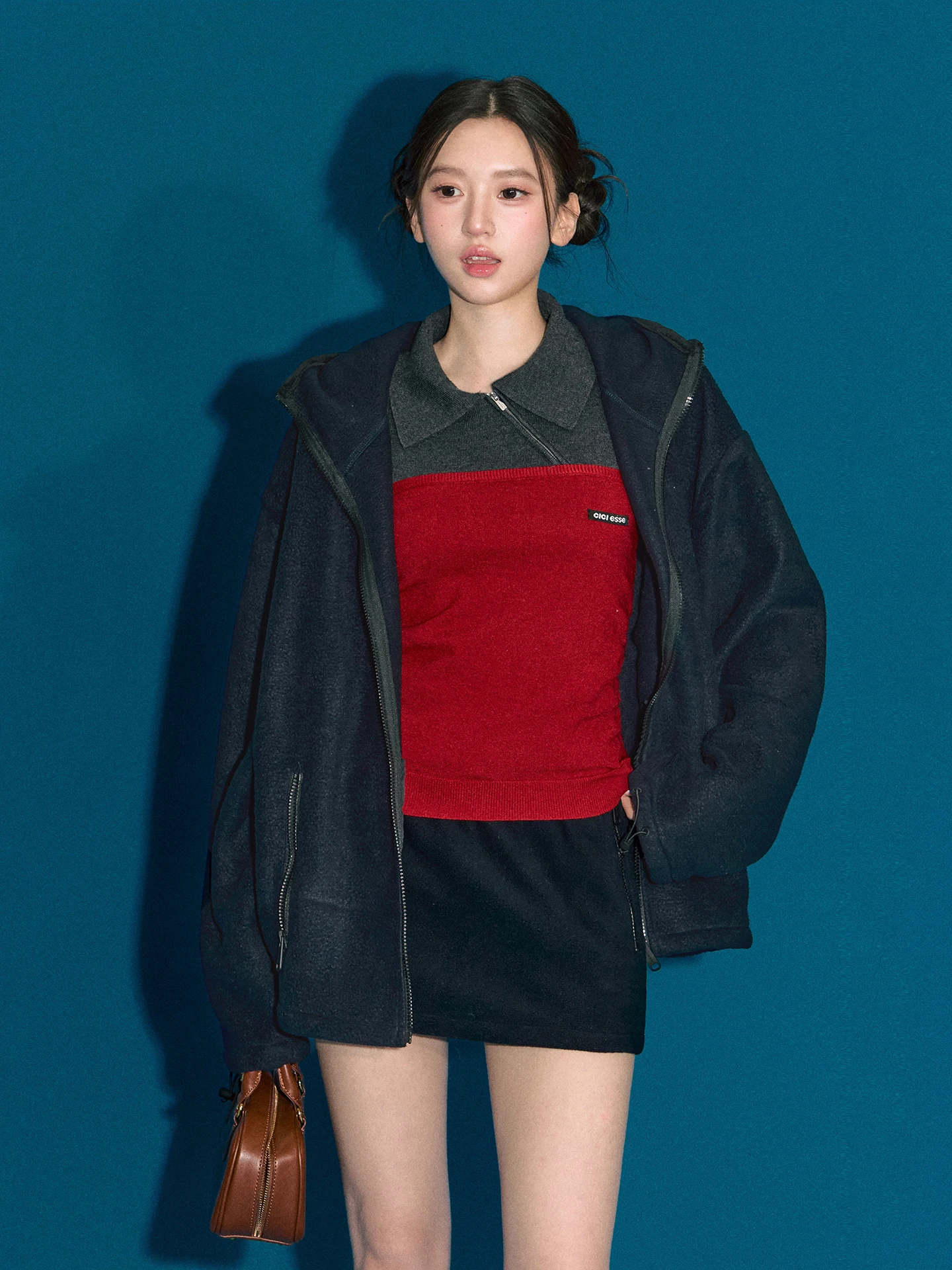 

OIOI E Autumn 2025 Hooded Fce Jaet with Dstring Elastic Waist ort f Skirt Two Piece Set Casual Sle for Teens