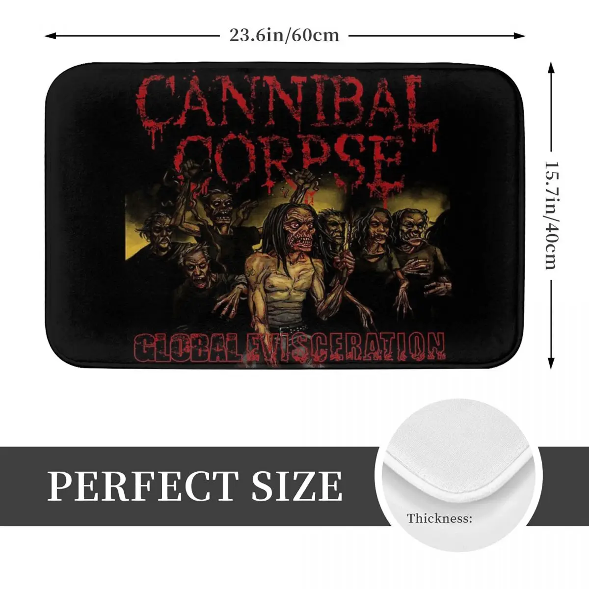 Cannibal Corpse Metal Skateboard Doormat Kitchen Entrance Home Floor Mat Anti-slip Carpet Rug for Bedroom Footpad Mats