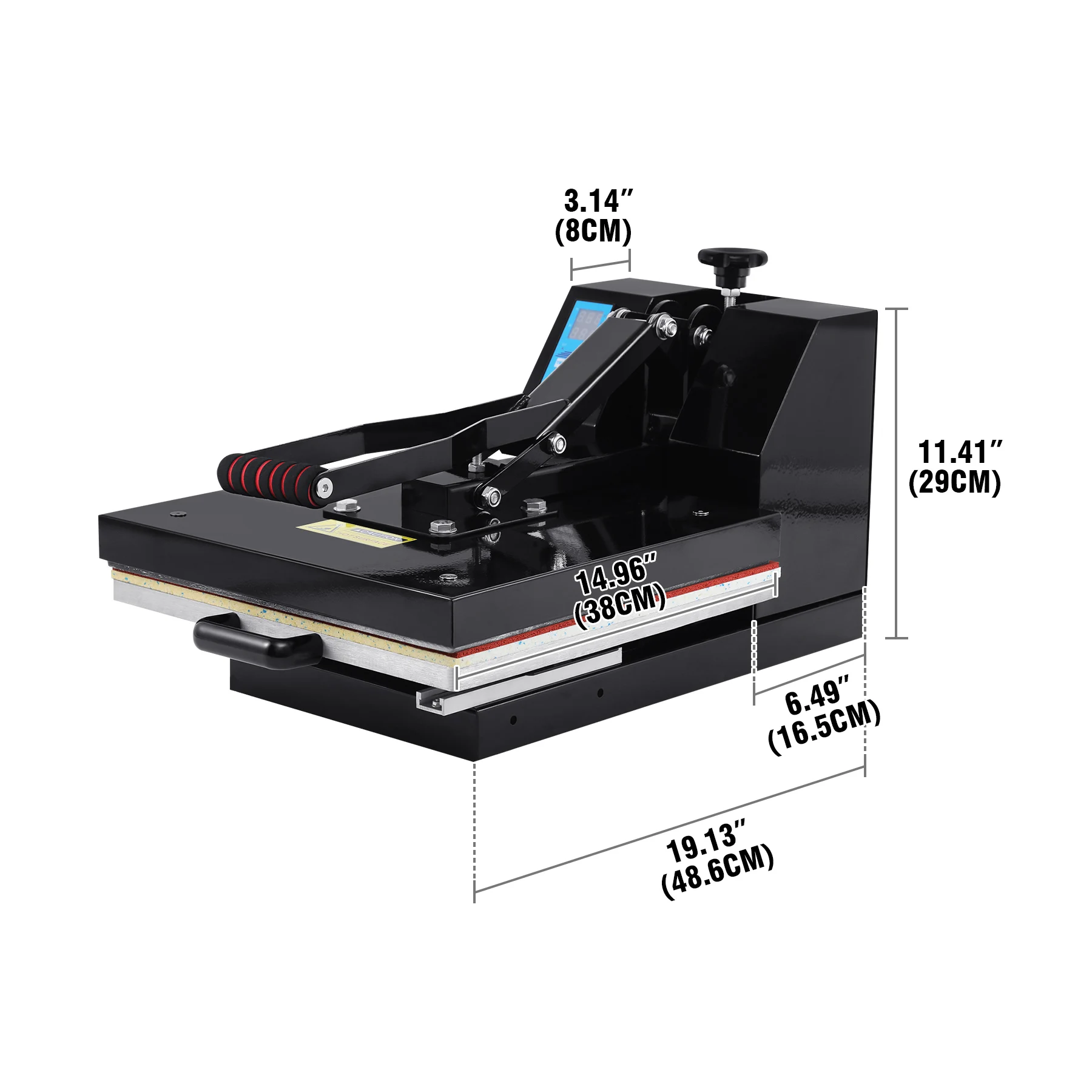 15x5 polegadas Digital Heat Press Transfer Machine Clamshell Sublimação Impressão para DIY T-Shirt Machine