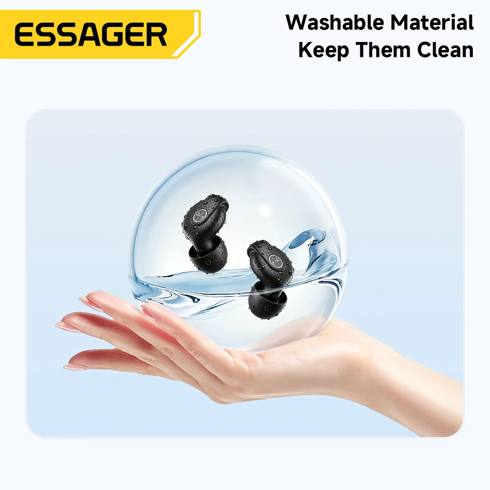 Essager Silicone Ear Plugs Sleep Noise Cancelling Reusable Hearing Protection Earplugs with Storage Case for Travel Sleeping