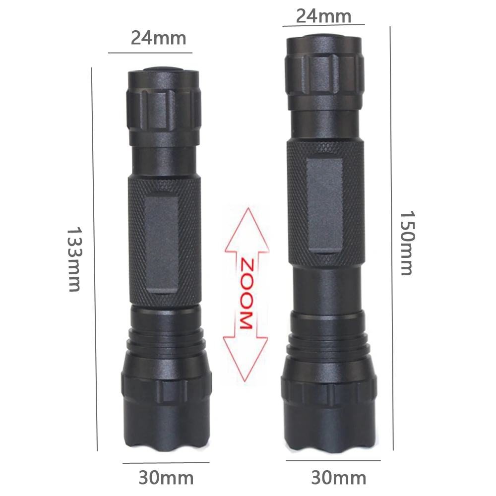 Imagem -03 - Zoomable Lanterna Caça Lanterna Impermeável Lâmpada Led de Radiação Infravermelha Tocha de Visão Noturna Foco 200 Jardas 850nm 940nm ir