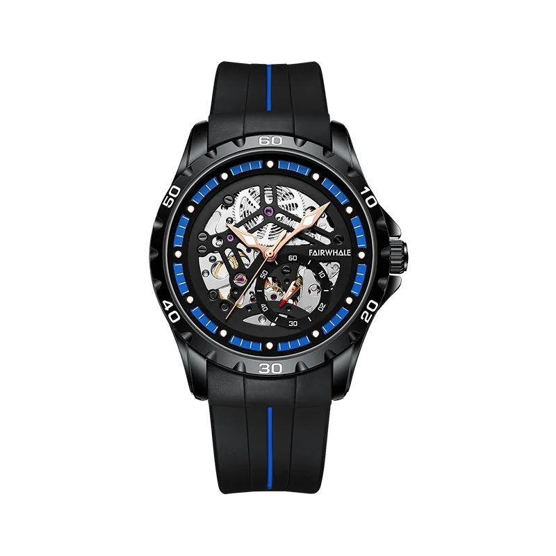 Mark Fairwhale Trendy Fashion Watch Men's Hollow Mechanical Watch Cool Waterproof Night Light Watch