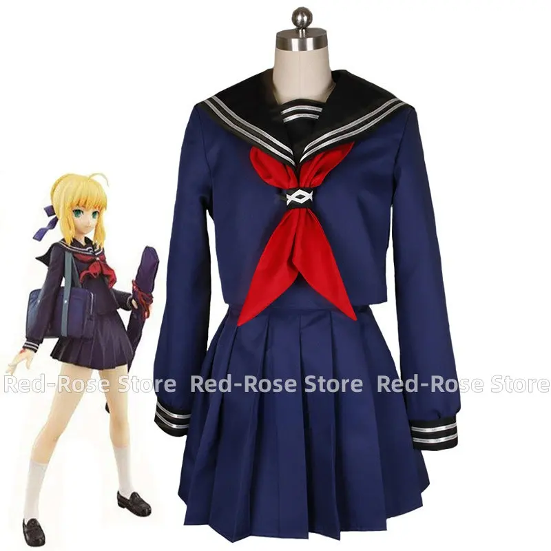 

Костюм Моряка Fate Zero stay night Saber Arturia Pendragon школьная форма Топы платье наряд Аниме косплей костюмы