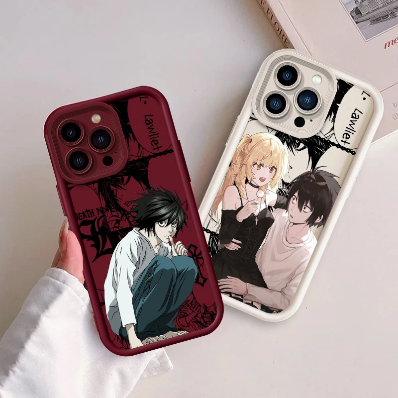 D-Death N-Note Anime Cool For Apple iPhone 15 14 13 12 Pro Max Mini 11 XS X XR 8 7 6 Plus Eye Ladder Cover Capa Fundas