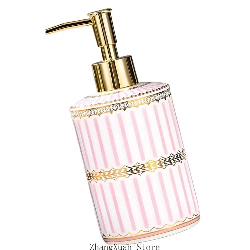 Press-Pumpflasche für Handwäsche in der Nähe des Gästebades, Keramik-Lotion-Pumpflasche, 3 x – Detail 10