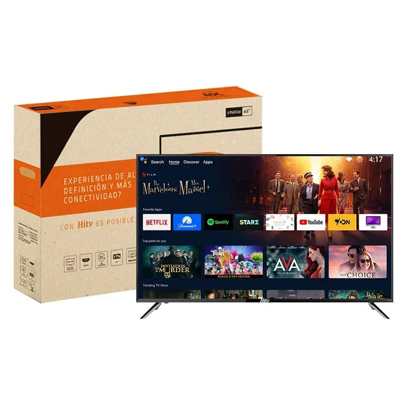 تلفزيون Hitv LED مقاس 65 بوصة لحماية العيون، تلفزيون 4K Ultra HD Smart TV 65 75 85 100 بوصة