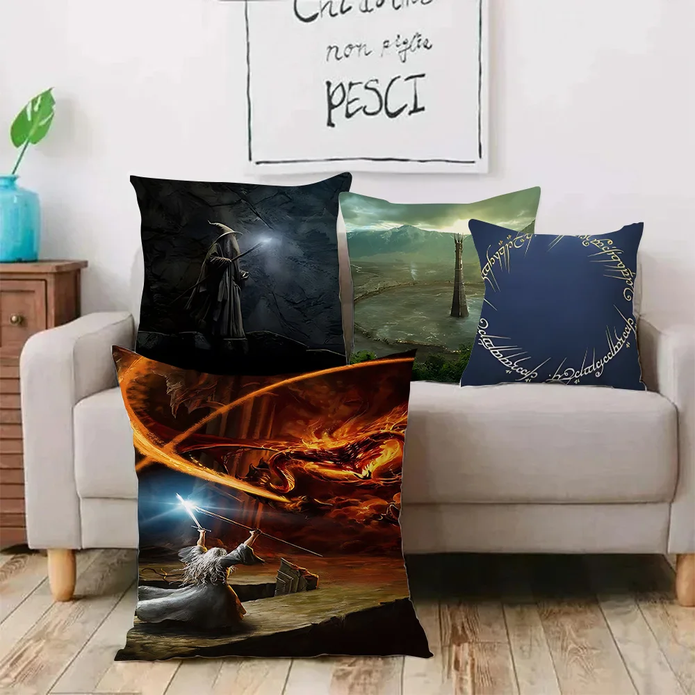 The Lords of the R-Rings Pillow Covers Cartoon Sofa Decorative Home Double-sided Printing Short Plush Cute Cushion Cover