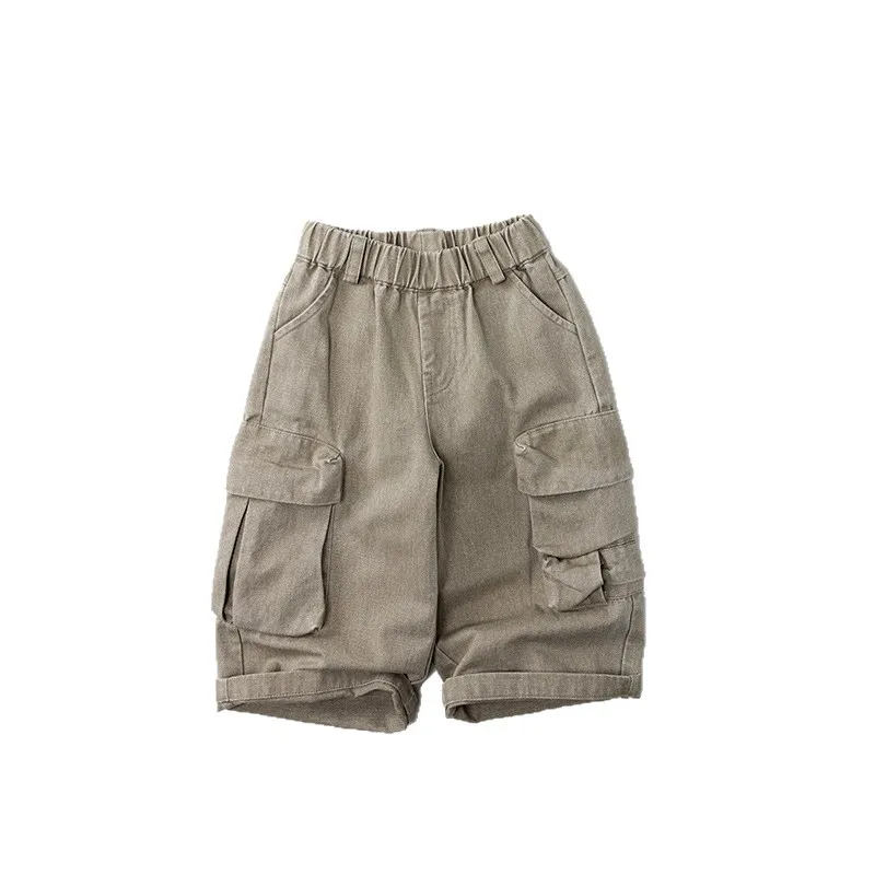 2025 خريف جديد الأطفال سراويل تقليدية موضة بنين البضائع السراويل القطن الاطفال الفتيات الصلبة تنوعا فضفاض السراويل بناطيل أطفال