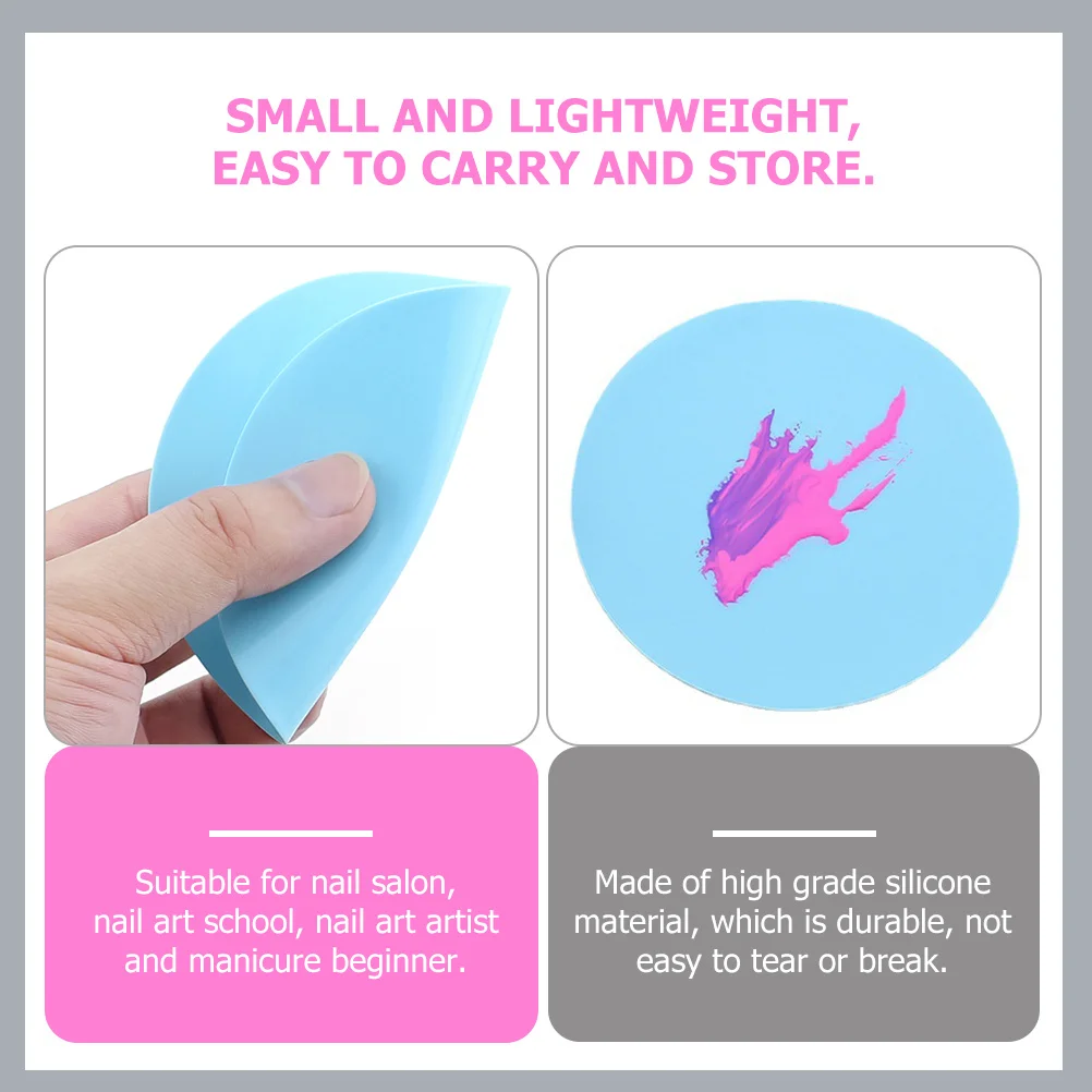 6 pçs manicure cor palete silicone placa de mistura da arte do prego para artistas do salão iniciantes unha polonês pigmento ferramenta paleta