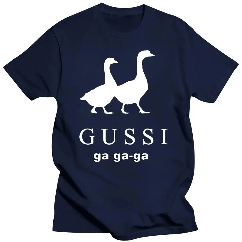 Funny Satirical Brand T-shirt GUSSI Ga Ga Ga Tee Couples Matching Tops Present