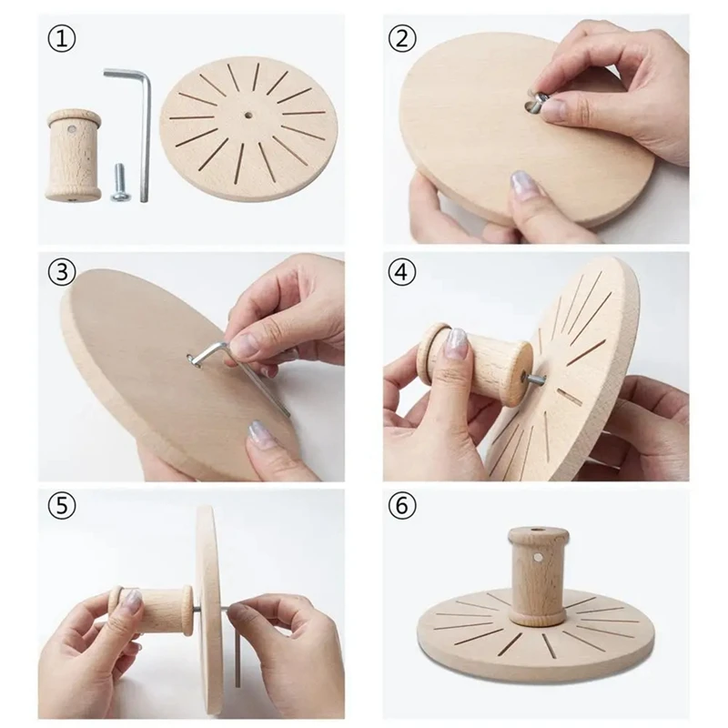 Bobbin Rack For Embroidery Round Wooden Floss Bobbin Holder Beech Storage Organizer For Embroidery Hair-Braiding Sewing