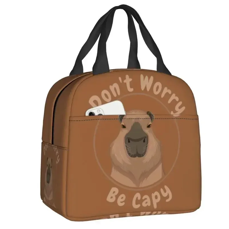 

Cute Capybara Insulated Lunch Box for Women Animal Lover Thermal Cooler Bag Work School Travel Picnic Food Container Tote