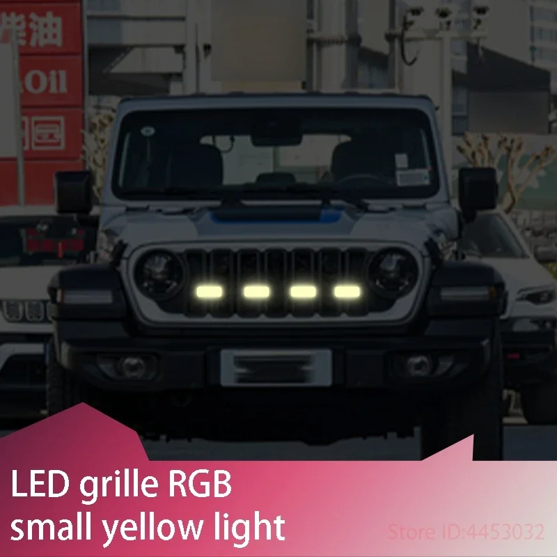 FOR JEEP wrangler jk cherokee xj Car Front LED Grille Light RGB Auto Flash Warning Safety Signal Lamps APP Control 12V 64 Colors