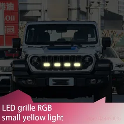 FOR JEEP wrangler jk cherokee xj Car Front LED Grille Light RGB Auto Flash Warning Safety Signal Lamps APP Control 12V 64 Colors