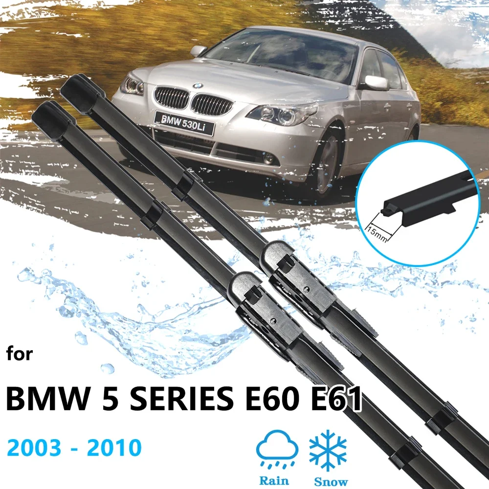 For BMW 5 Series E60 E61 2003~2010 Front Wiper Blades Rubber Strip Refill Windshield Auto Replacement Parts Cleaning Brushes