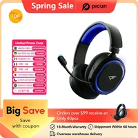 Picun G2 auriculares inalámbricos para juegos Bluetooth 5,3 2,4G auriculares 7,1 envolvente 5ms micrófono ENC de baja latencia para PC PS4 PS5 interruptor de teléfono