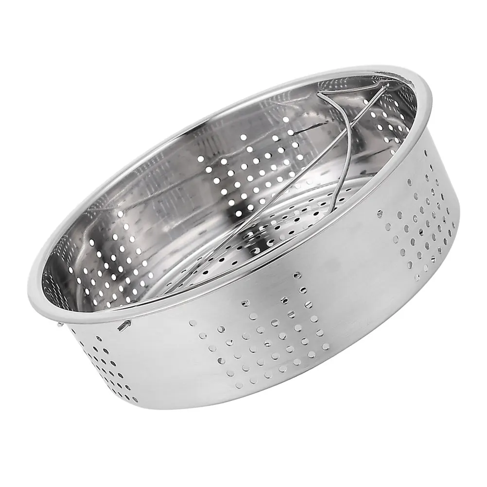 

Stainless Steel Steamer Rack 304 Round Handheld 20CM Electric Cooker Food Basket Veggie Tray Silver Premium Steam Grid
