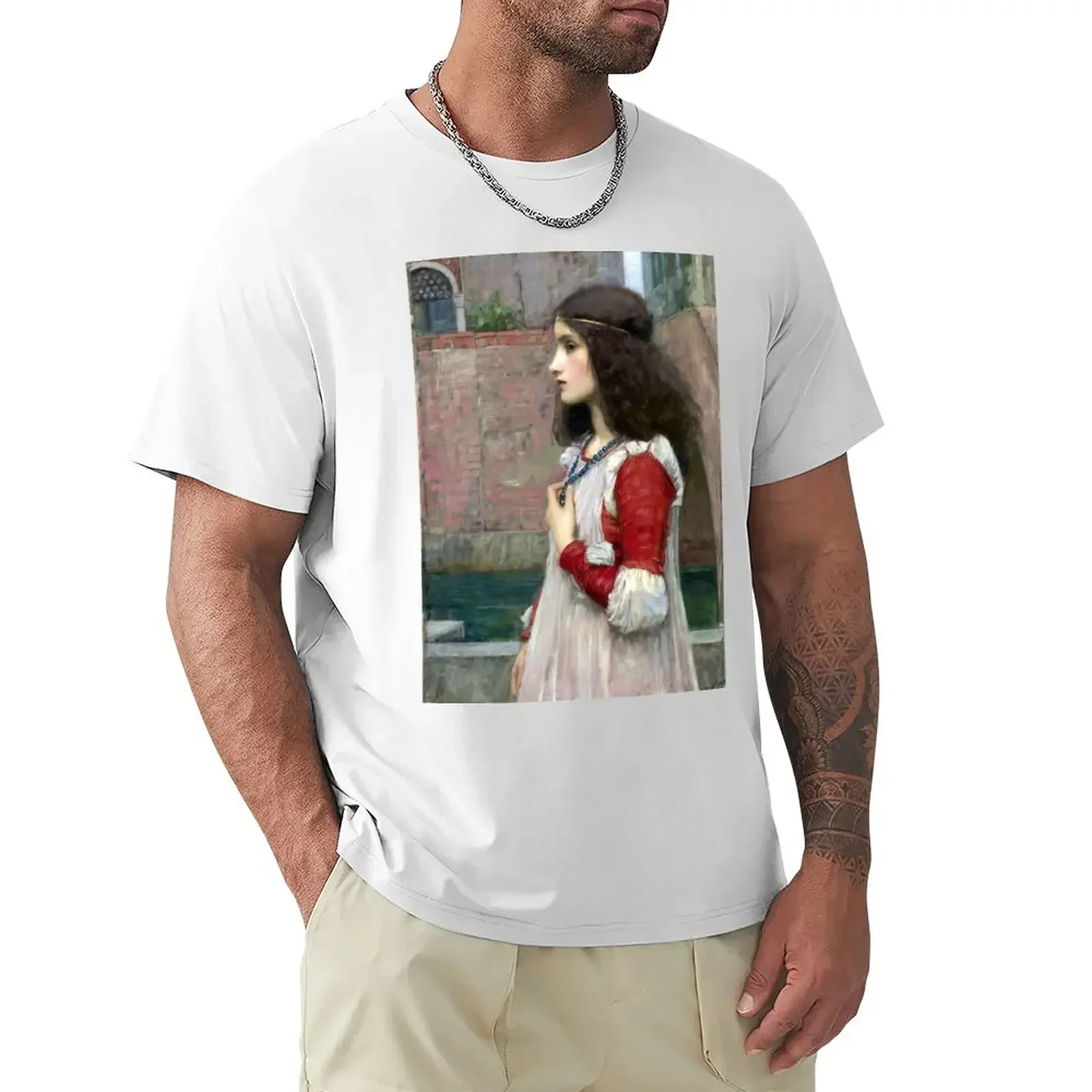 men clothing  harajuku anime clothes man sweat vintage clothes summer top mens clothes Juliet - John William Waterhouse T-Shirt