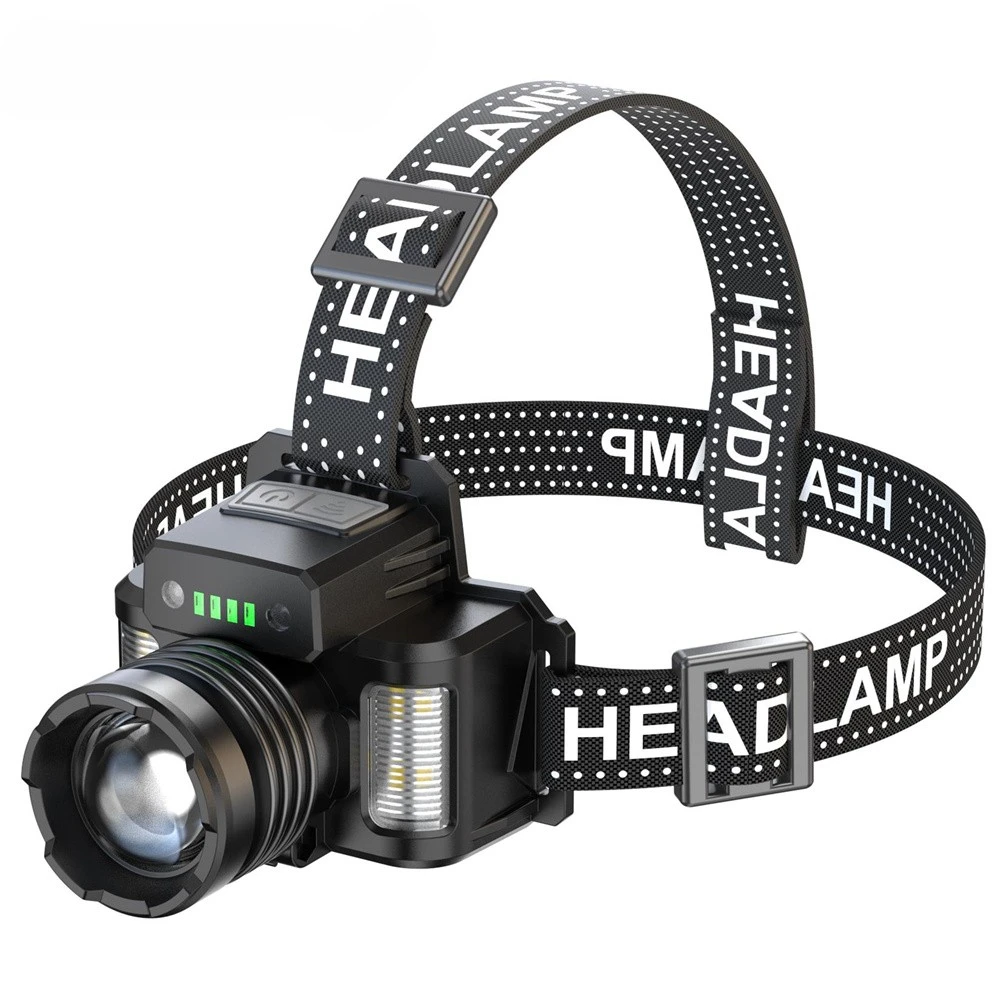 

Powerful Spotlight Long Range Headlamp Built-in Type-C Charging Belt Output Charge Indicator Induction Headlight