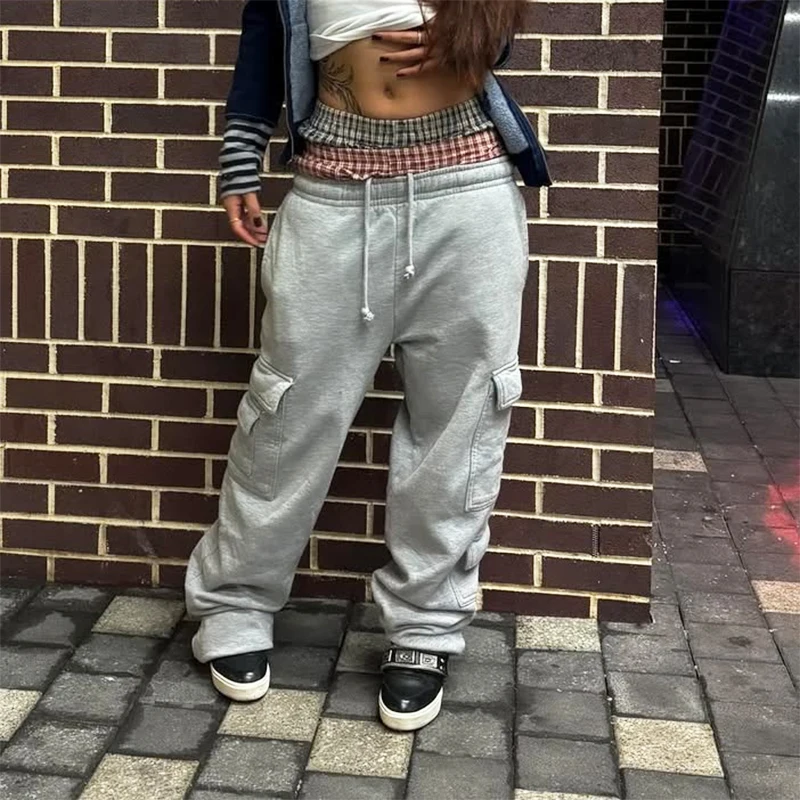 

Street Hip Hop Loose Straight Casual Three Waist Head Pants Elastic Waist Waist Pants Street Trendy Pants